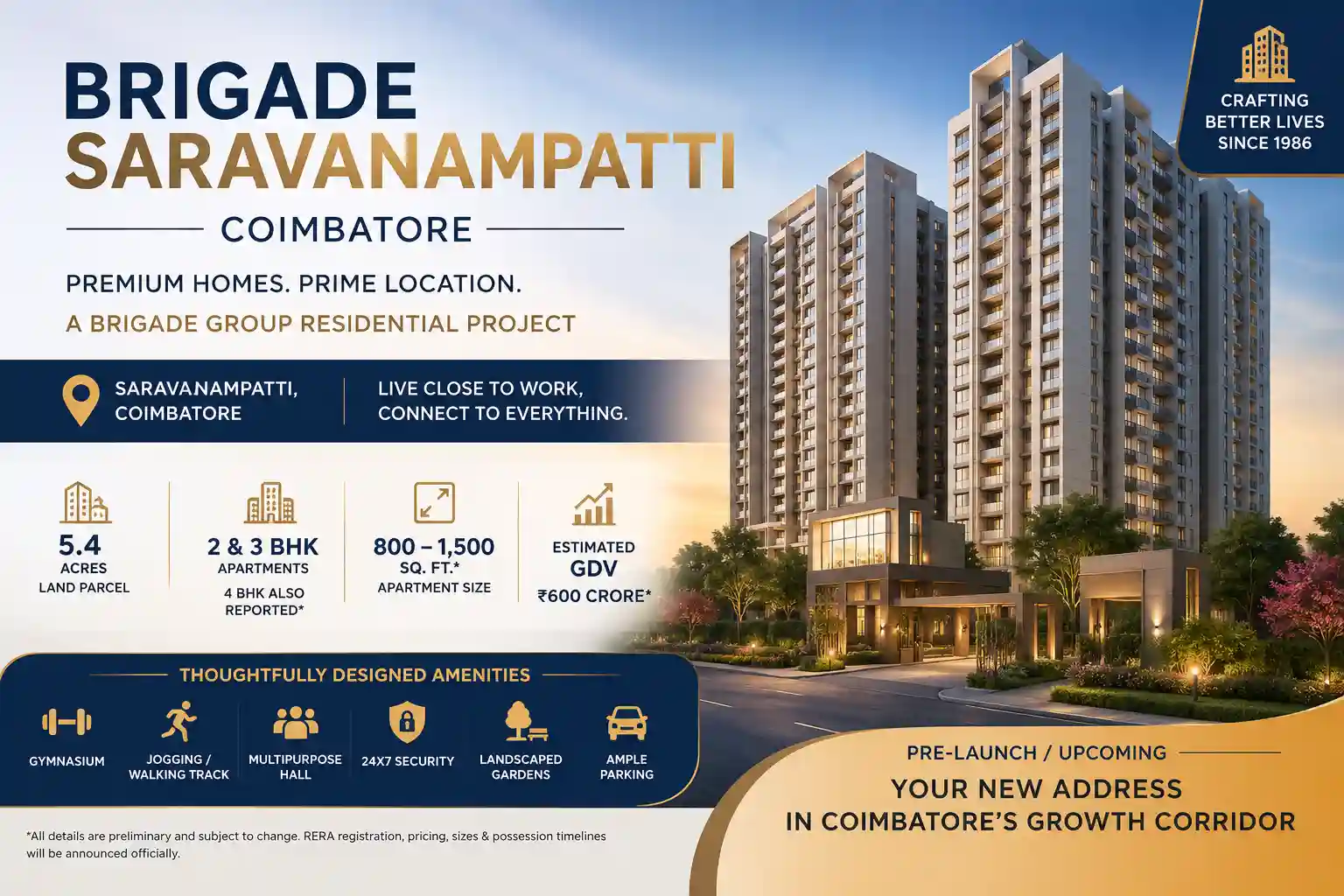 Brigade Saravanampatti - Premium Apartments in Coimbatore's IT Corridor